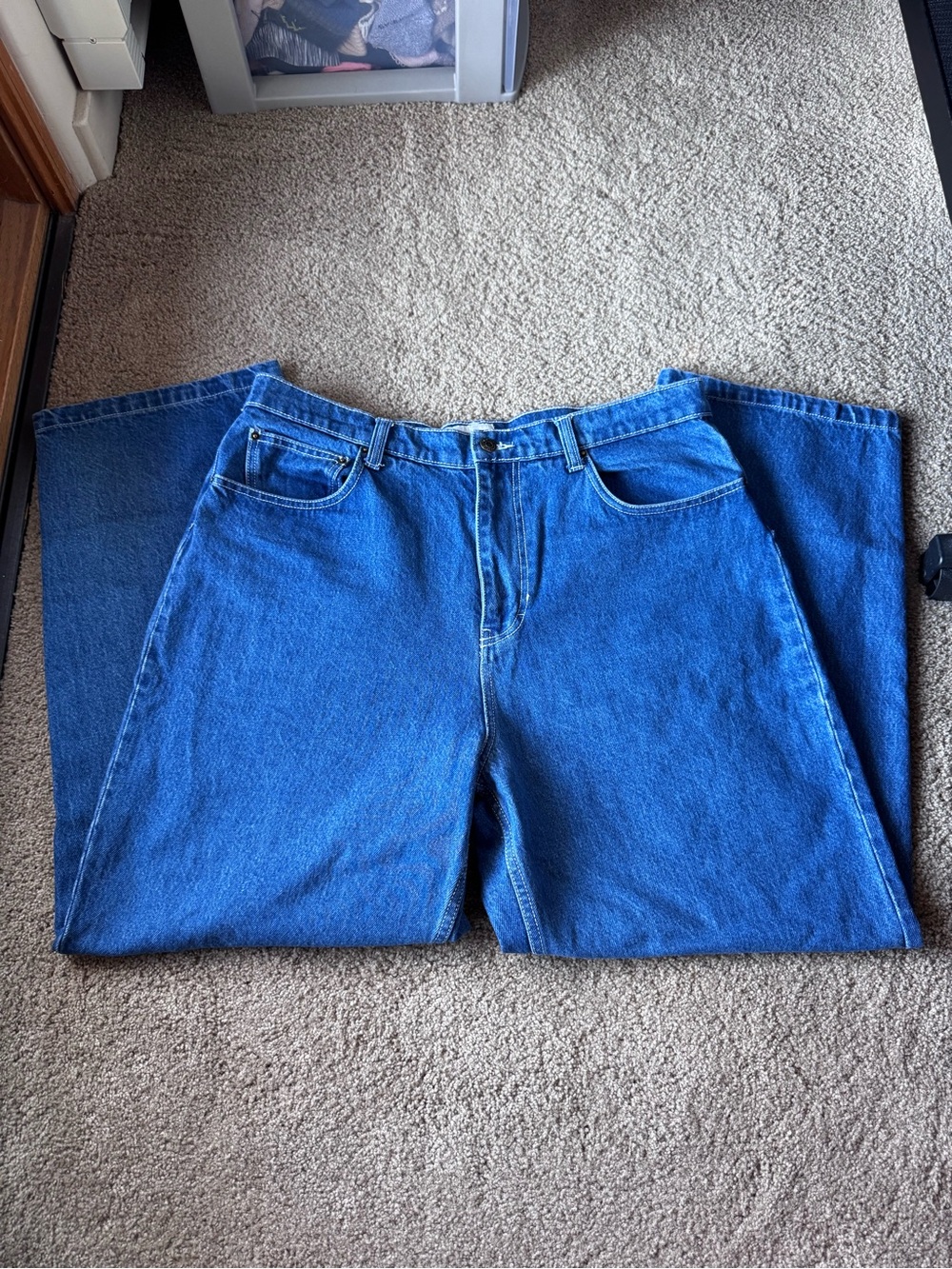 Men's Rythm Blue Denim Jeans Loose Straight Leg